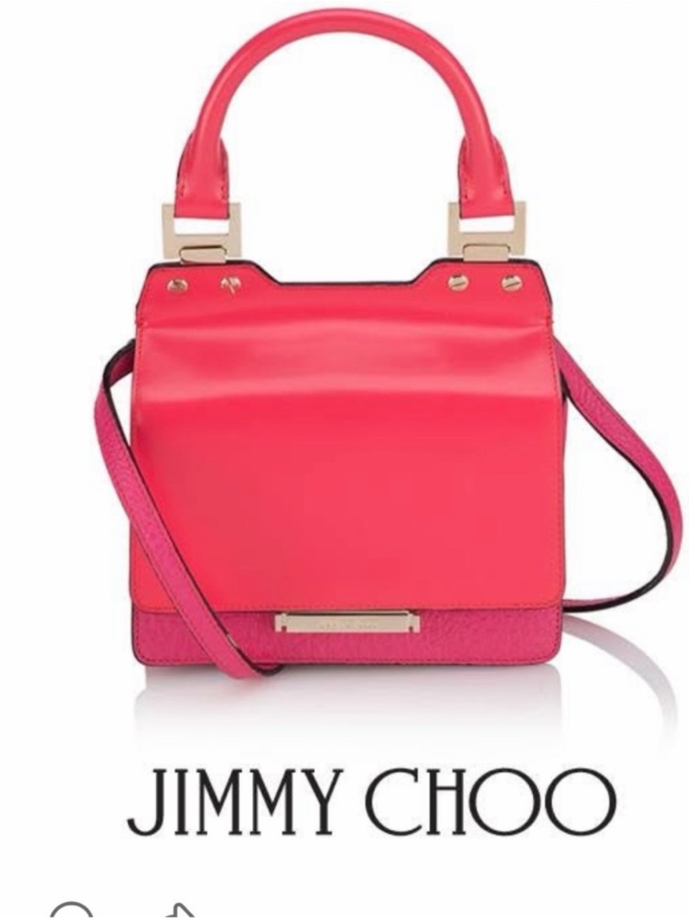 Jimmy Choo Hot Pink Leather Top-Handle Crossbody
